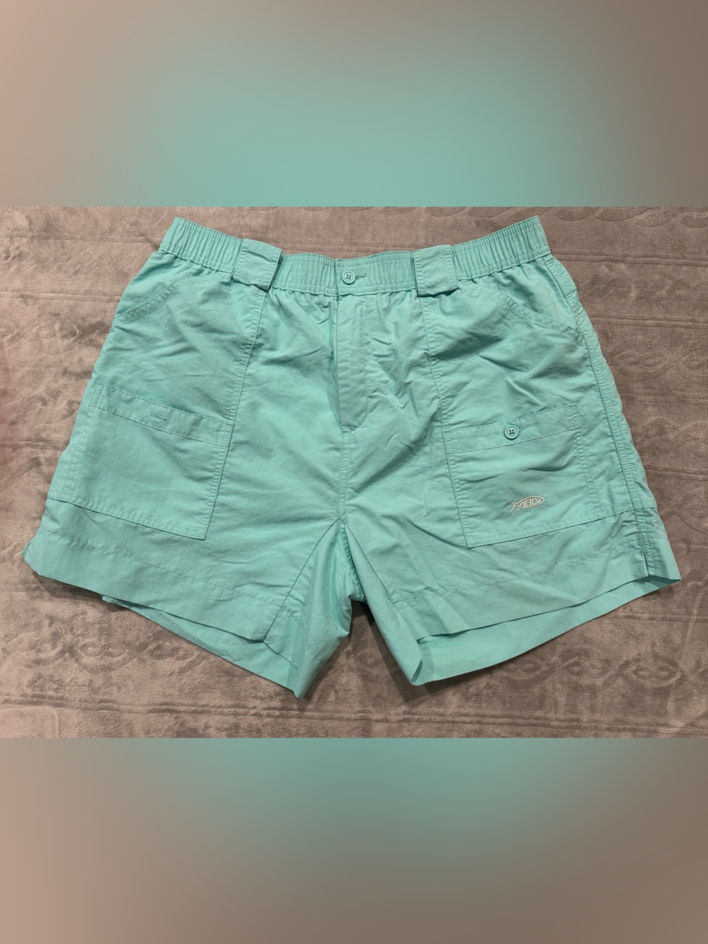 AFTCO Men's Aqua Cargo Fishing Shorts 38" Waist 5" Inseam Pockets